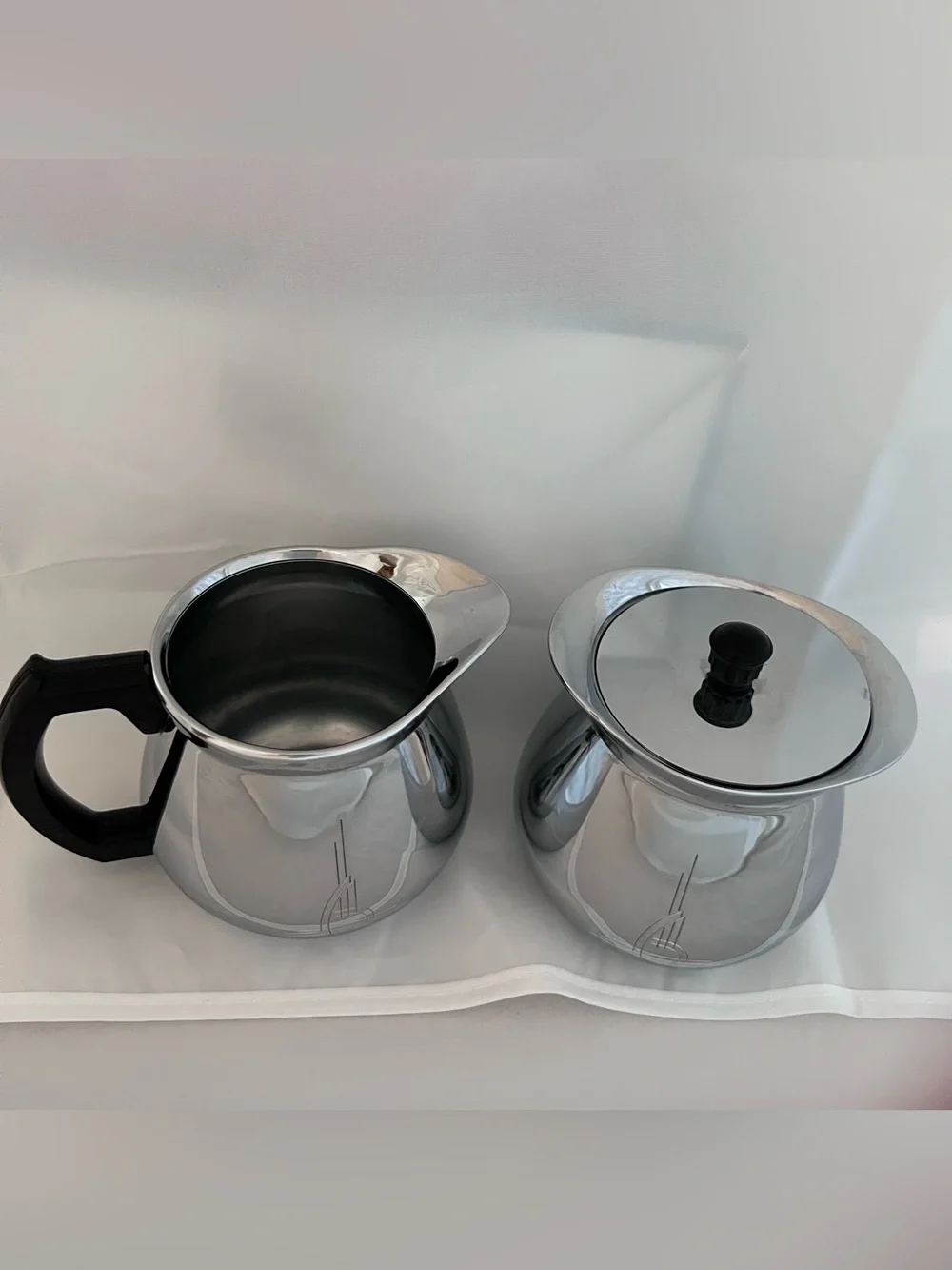 Mid-Century Modern Chrome Creamer and Sugar